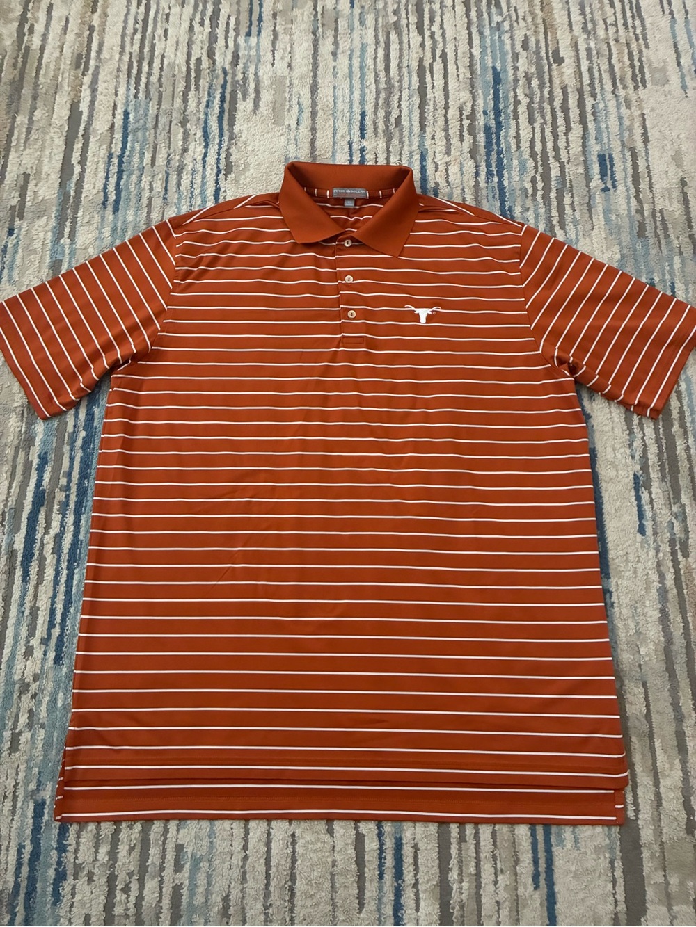 Peter Millar Texas Longhorns Summer Comfort Polo Shirt XL Orange Striped Golf